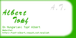 albert topf business card